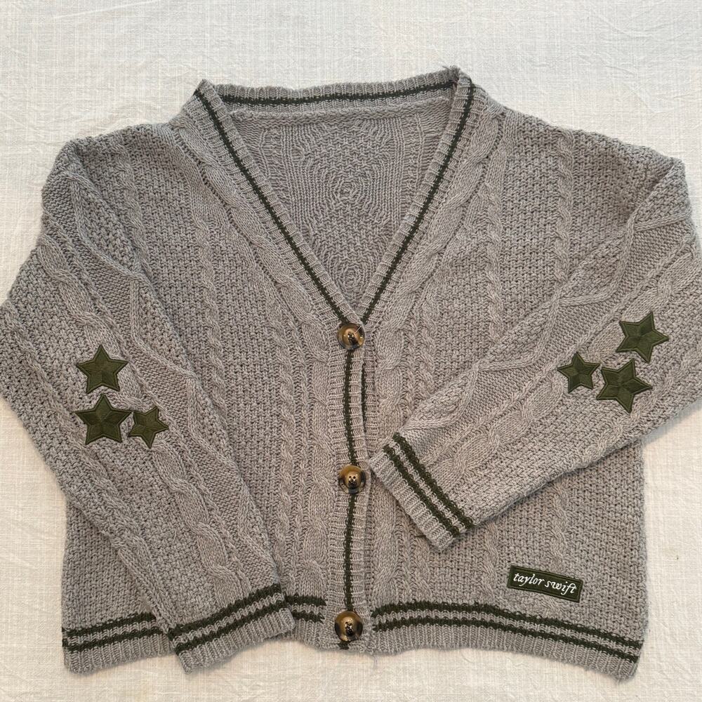 Taylor Swift | official authentic rare holiday Evermore gray green cardigan M/L